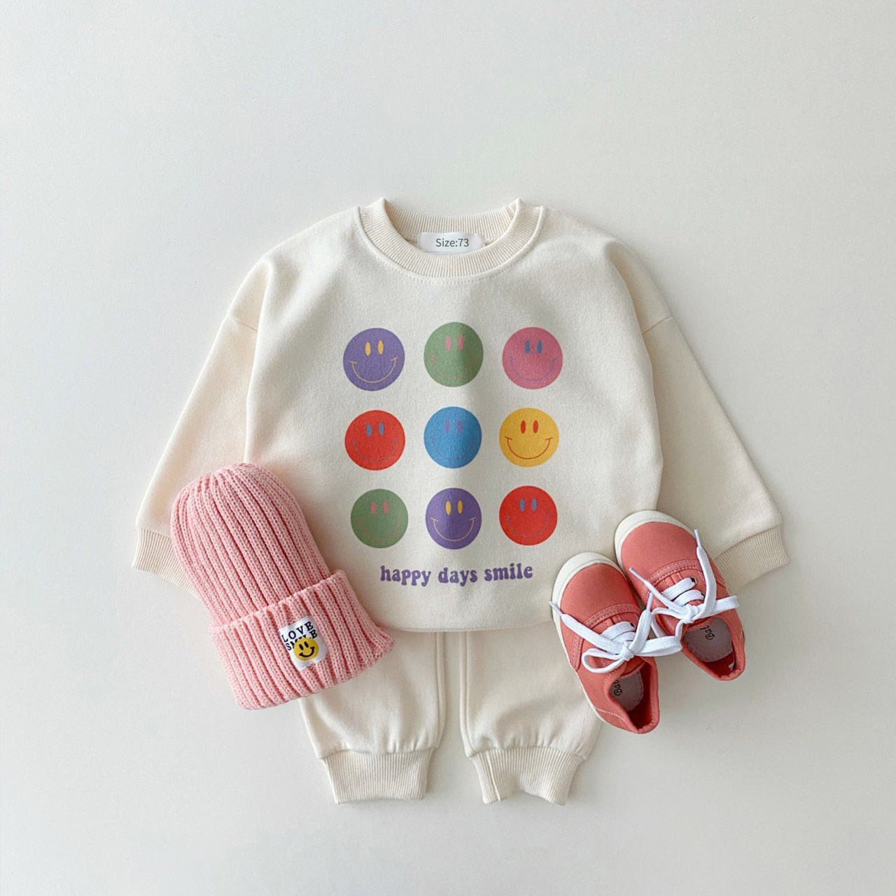 Your Girls Autumn/Spring clothing set, Be smiley and warm in the playground