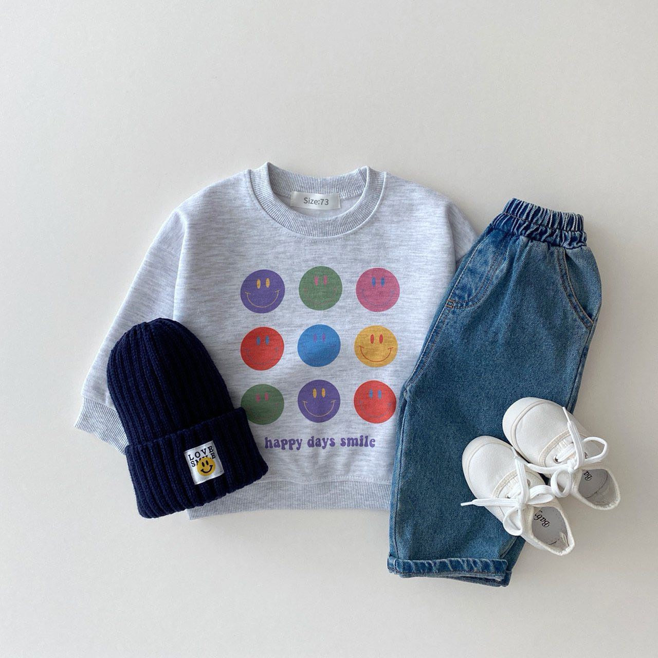 Your Girls Autumn/Spring clothing set, Be smiley and warm in the playground